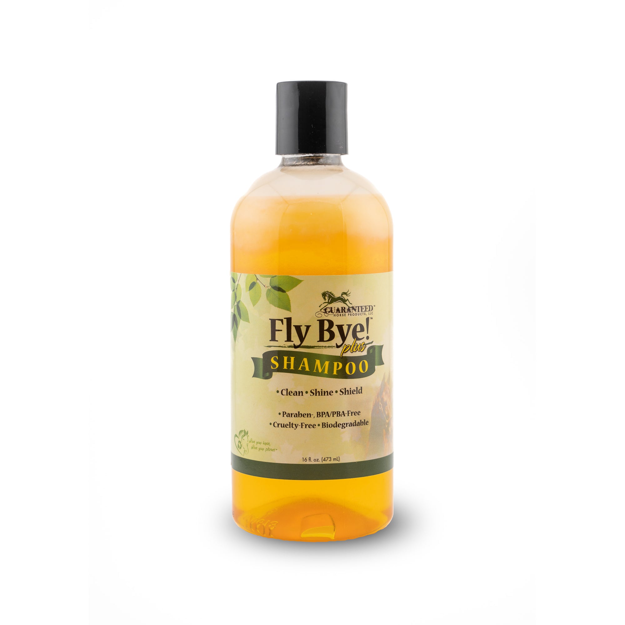 Fly Bye! Plus shampoo for horses and other animals infused with fly control, 16 oz bottle