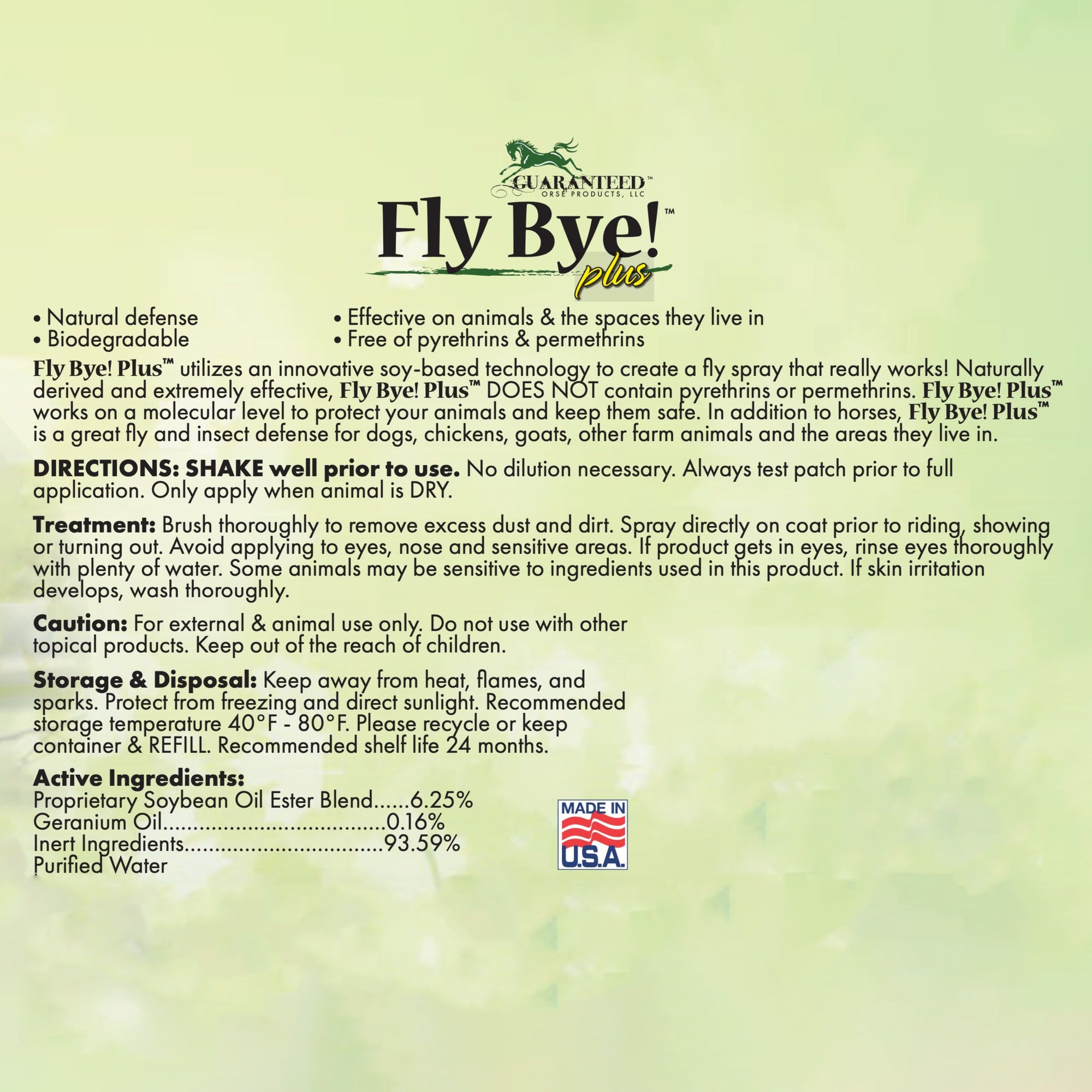 Fly Bye! Plus natural fly repellent ingredients and instructions