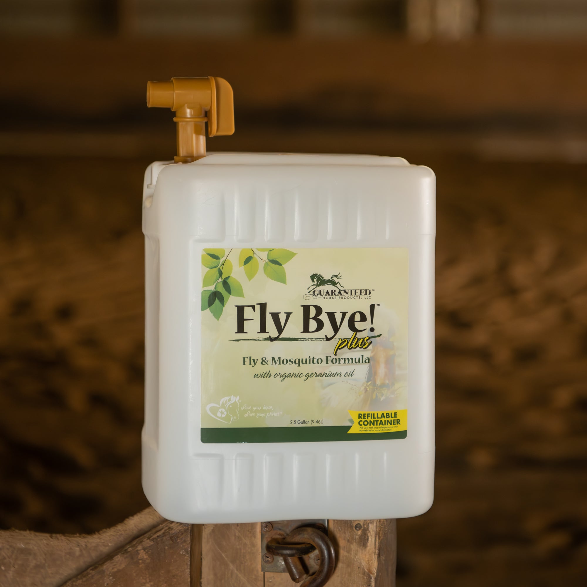 Natural horse fly spray in 2.5 gallon size great for use on all farm animals